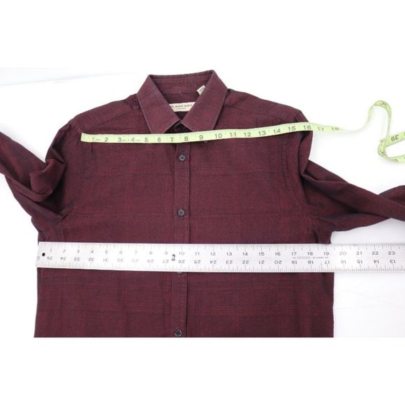 Burberry Shirt Mens Small Plaid Tailored Fit Button Up Long Sleeve Cotton check - Picture 10 of 15